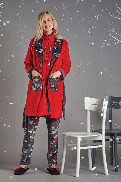 Sevim Women's Red Single Dressing Gown