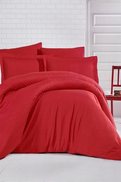 Clasy Striped Satin Duvet Cover Set Single
