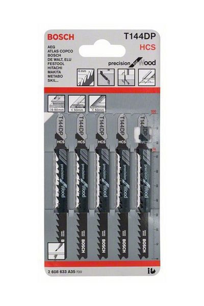 Bosch T 144 Dp Precision Wood Jig Saw - 5-piece Blade