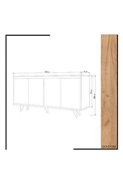 Mymob My Mob Nossa Konsol, Kahve Köşesi, Çok Amaçlı Dolap Beyaz Meşe