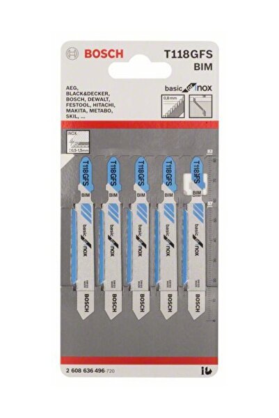 Bosch T 118 Gfs Basic For Inox 5'Li Dekupaj Testeresi Bıçağı