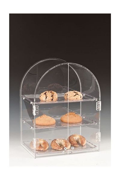 Zicco Display Stand with Tray Dome Cover Enclosed Clear Polycarbonate