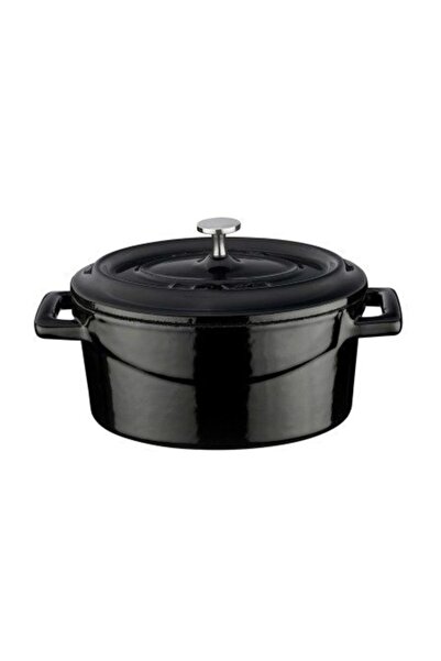 Lava Döküm Mini Tencere Oval Çap(ø)10 Cm. - Trendy Siyah