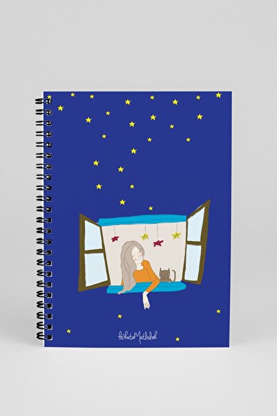 Bikutumutluluk N014 A5 Design Spiral Notebook - Starry Nights
