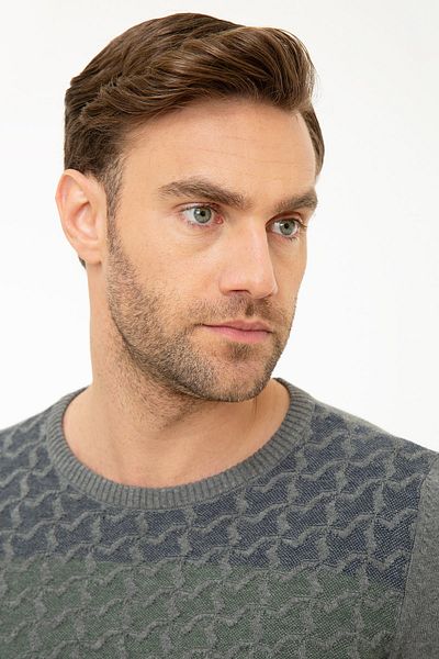 Pierre Cardin Men's Grey Melange Slim Fit Knitwear Sweater G021GL0TK.000867335
