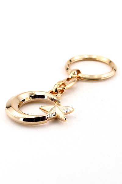 Solfera Turkey Unisex Moon Star Flag Sari Metal Keychain - Kc491