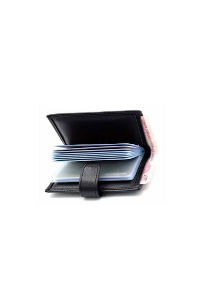 WEST POLO CÜZDAN Men's Brown Original Leather Transparent Card Holder with Paper Money Compartment Wp3068