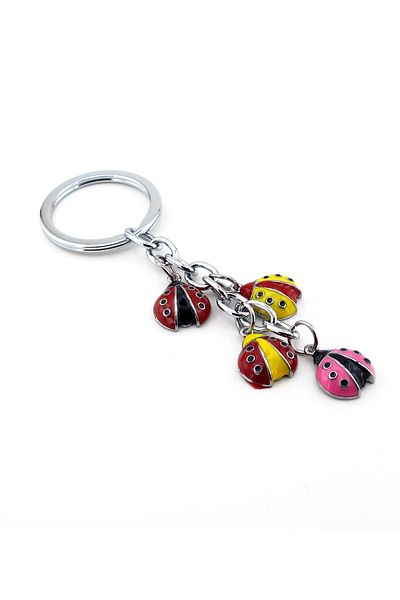 Solfera Unisex Colorful Ladybugs Metal Keychain Kc541