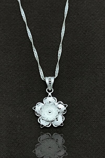 Midyat Nurtaş Gümüş Zambak Model El Işçiliği Telkari Gümüş Kadın Kolye 201014393