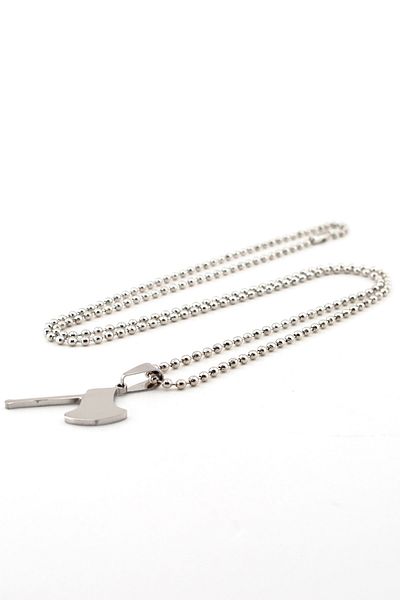 Solfera Men's Small Size Axe Silver Color Steel Necklace K746