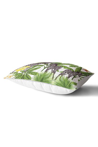 Realhomes Modern Rectangular Pillow Throw Pillow Cover with Powder Background Exotic Zebra Design