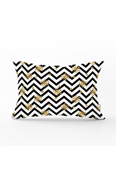 Realhomes Husă de pernă dreptunghiulară cu motiv în zig-zag, imprimată digitală