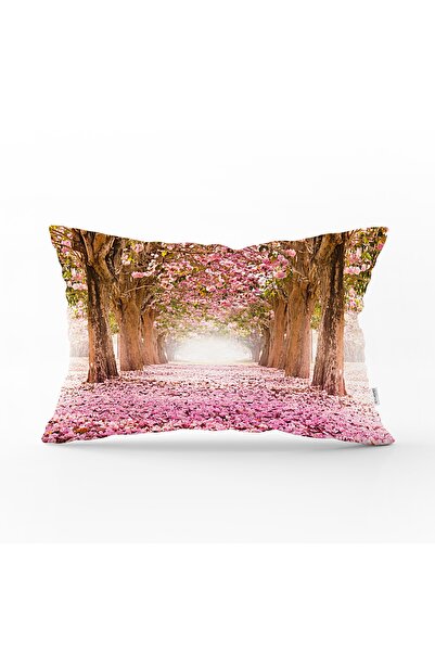 Realhomes Çiçek Bahçesi Dijital Baskılı Dekoratif Dikdörtgen Yastık Kırlent K...