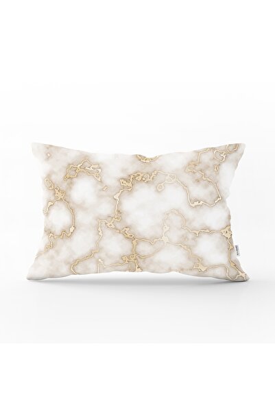 Realhomes غطاء وسادة مستطيل بتصميم عصري مع أرضية رخامية - 45x65 سم