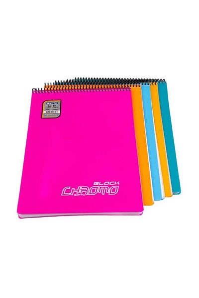 Gıpta 80 Sheets A4 Chromo Top Spiraled Plastic Cover Lined Notebook 3366