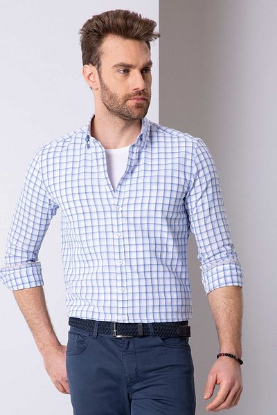 Pierre Cardin Μπλε Slim Fit πουκάμισο - Κομψό και άνετο