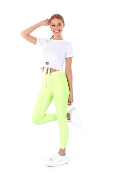 Rhytmine Fosfor Sarı Parlak Tayt L-21