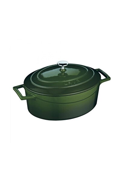 Lava Folk Oval Döküm Demir Tencere 21x25 cm Yeşil