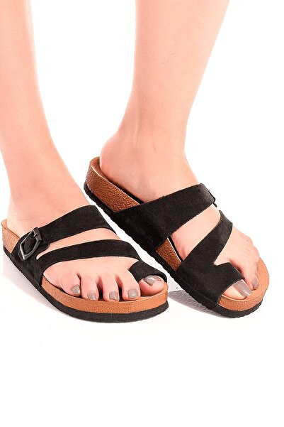 Moosefield Μαύρες γυναικείες παντόφλες MD-18MS-09