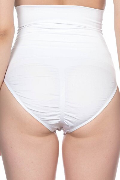 Emay Women's White Double Layer High Waist Snap Panties Corset 2019B