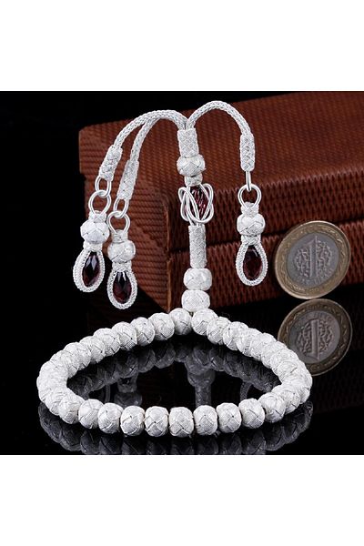 TESBİHCİBABA Unisex Jewelled Design Hand Knitted Kazaziye Rosary TB5617