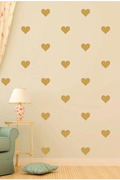 Sticker Sepetim Gold Sarı Kalp Yağmuru Sticker