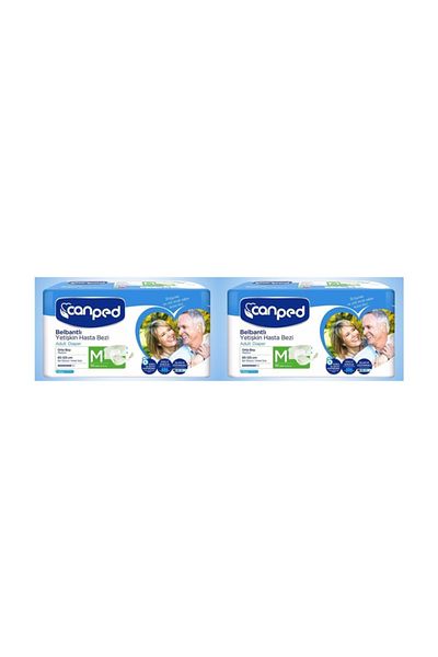 Canped Polyethylene Patient Diapers with Waistband Medium Size (m) 2 Packs of 30