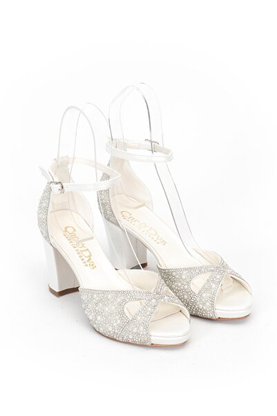 Çnr&Dvs حذاء بكعب نسائي مرصع باللؤلؤ واللؤلؤ 911CNR