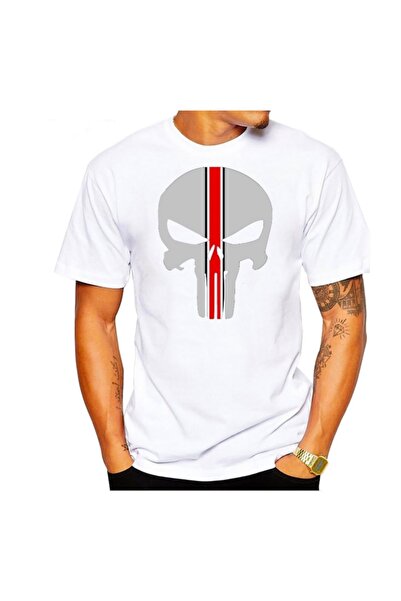 SCUBAPROMO Punisher Scull bela muška majica
