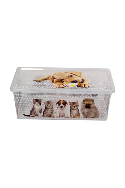 QUTU Light Box Cats And Dogs Διαφανές διακοσμητικό κουτί αποθήκευσης και παιχνιδιών - - 5 λίτρα