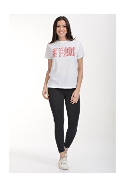 Cotton Candy Футболка з коротким рукавом з написом «Je T'aime» — біла