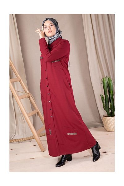 behrem Star Ikiiplik Combed Cotton Women's Burgundy Ferace