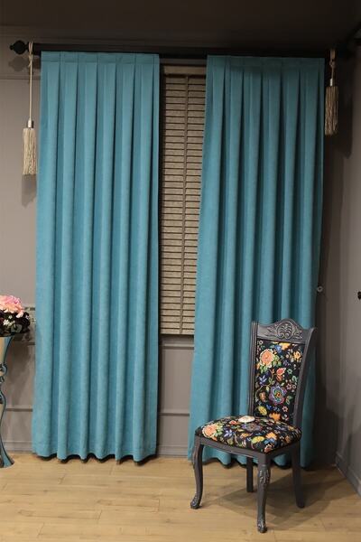 perhal perde ve halı Pileli Kadife Petek Dokulu Tek Kanat Fon Perde