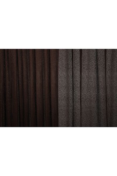 AKÇA TEKSTİL Bitter Brown Striped Single Winged Ready Planted Pleated Background - 300*260 Cm