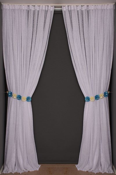 AKÇA TEKSTİL Striped Model Off White Color Single Wing Ready Planted Pleated Background Curtain 300*260 Cm