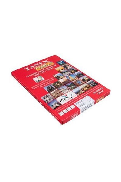 Tanex Tw-2533 64,6x33,8mm Διαφανές αυτοκόλλητο λέιζερ - Συσκευασία 600