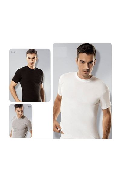 Tutku Pack of 6 Men's Crew Neck Half Sleeve Undershirt