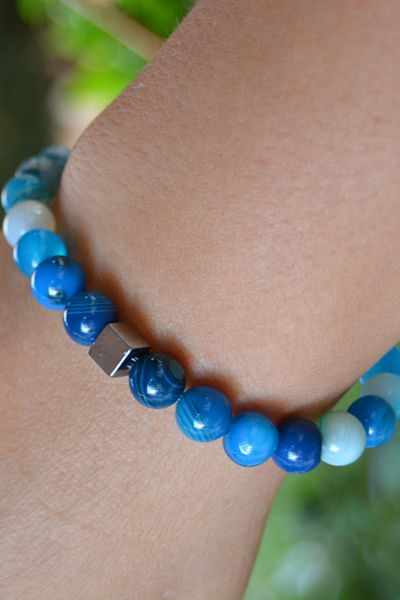 Stoneage Agate Blue Bracelet
