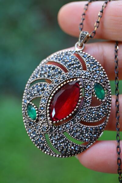 Stoneage Jewellery Kök Yakut Taşlı Otantik Kolye