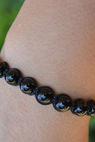 Stoneage Onyx Stoned Black Macrame Men's and Women's Bracelet