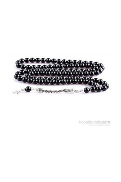 RD EKOAVM 8 Mm Globe Cut Black Onyx Rosary - 99 Pieces