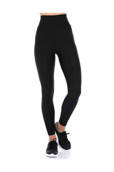 Dema Black High Waist Glossy Leggings
