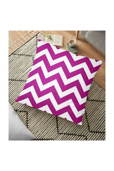 Realhomes Pernă decorativă pentru podea, cu model în zig-zag, imprimată digitală - 70 X 70 cm