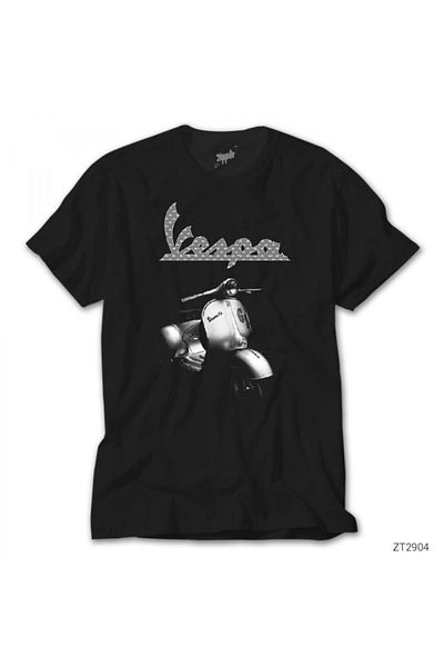 Z zepplin Черна тениска Vespa Scotter