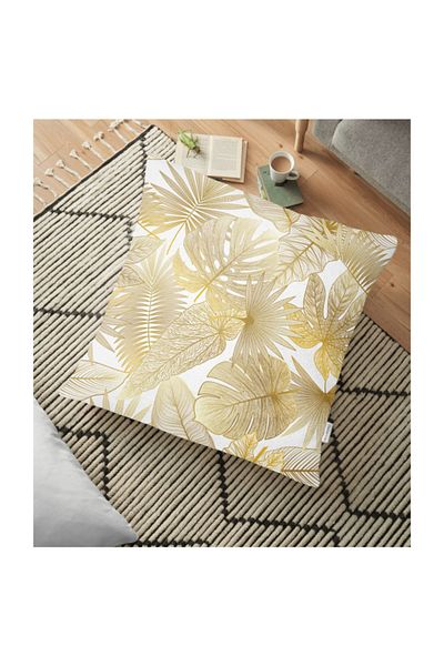 Realhomes Perna De Pardoseala Moderna Tematica Frunze Amazon Culoare Mink - 70 X 70 Cm