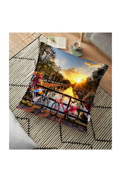 Realhomes Perna Decorativa Imprimata Digitala Peisaj - 70 X 70 Cm