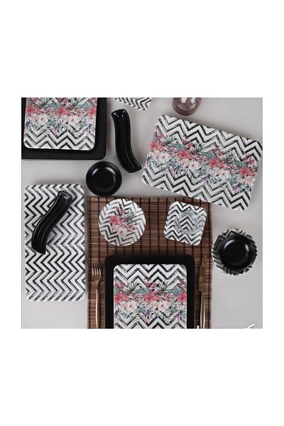 Keramika Set Breakfast 41 Pieces Matte Colored for 6 People