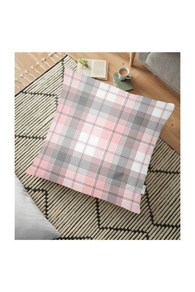 Realhomes Perna Decorativa De Pardoseala Roz Gri - 70 X 70 Cm