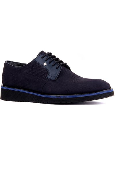 Fosco Lace-up Navy Blue Nubuck Men's Casual Shoes