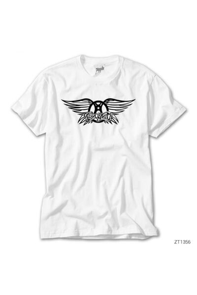 Z zepplin إيروسميث أجنحة تي شيرت أبيض
